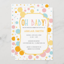 Oh Bebé Divertido Polka Dots Invitación de Baby Sh
