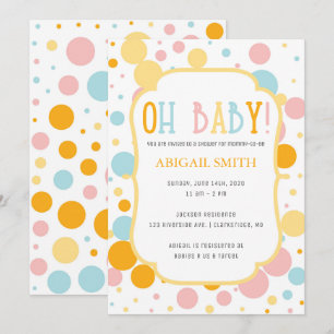 Oh Bebé Divertido Polka Dots Invitación de Baby Sh