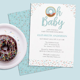 Oh Bebé Donut Sprinkle Baby Boy Shower Invitación
