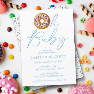 Oh Bebé Donut Sprinkle Boys Invitación a Baby Show