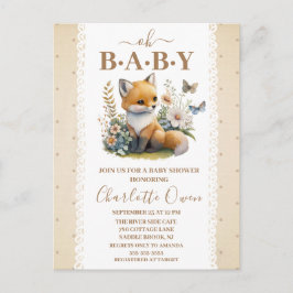 Oh Bebé Dulce Foxy Baby Shower Invitación postal