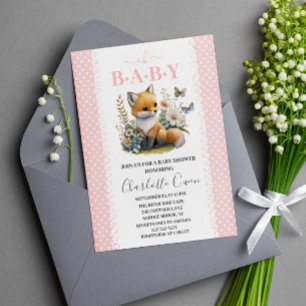 Oh Bebé Dulce Foxy Baby Shower Invitación postal
