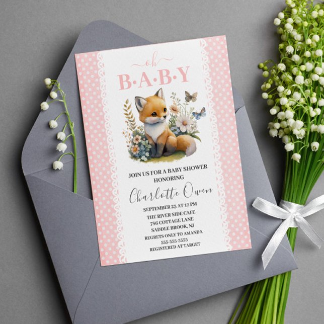 Oh Bebé Dulce Foxy Baby Shower Invitación postal (Subido por el creador)