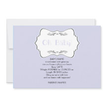 Oh bebé en la Invitación azul del bebé