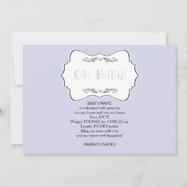 Oh bebé en la Invitación azul del bebé