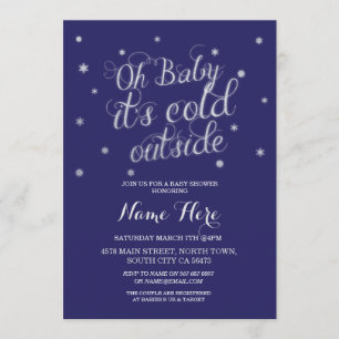 Oh bebé es invitación exterior fría de la estrella