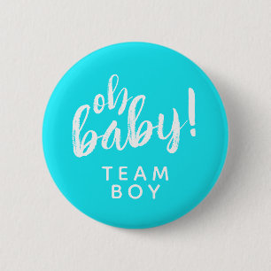 Oh Bebé Género Revelar el botón de Team Boy