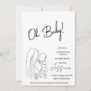 "¡Oh bebé!" Invitación a la ducha de bebé 2024