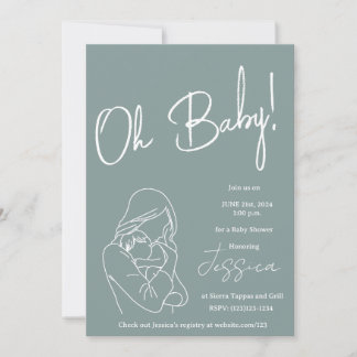 "¡Oh bebé!" Invitación a la ducha de bebé 2024