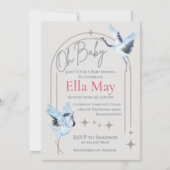 Oh Bebé, Invitación de Baby Shower (Anverso)