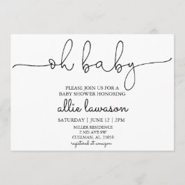 Oh, bebé | Invitación de Baby Shower