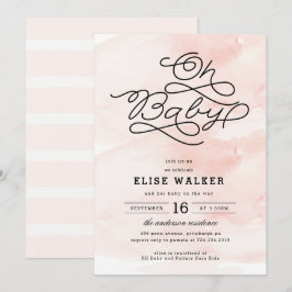 Oh Bebé, Invitación de Baby Shower color rosa dulc