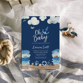 Oh bebé invitación de Baby Shower de la Marina Náu