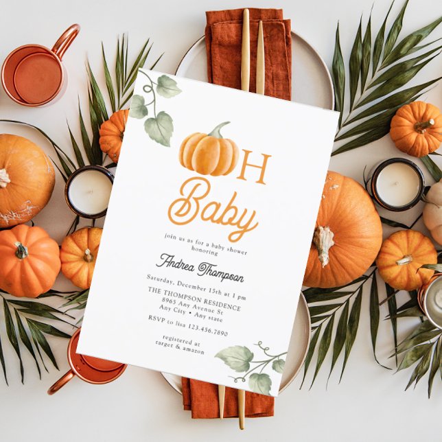 Oh bebé | Invitación de calabaza Baby Shower (Subido por el creador)