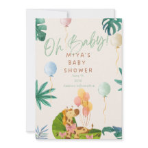 ¡Oh bebé! Invitación de Jungle Safari para baby sh