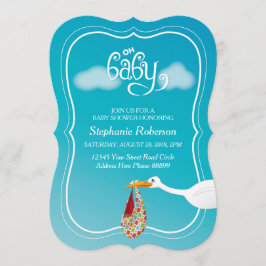 ¡Oh bebé! Invitación de Stork Baby Shower