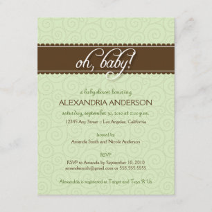 ¡Oh, bebé! Invitación de Swirly Baby Shower