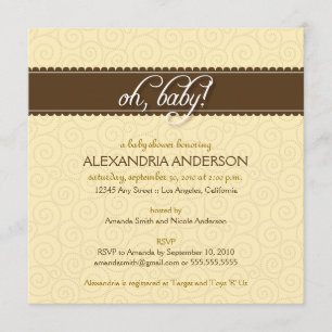 ¡Oh, bebé! Invitación de Swirly Baby Shower