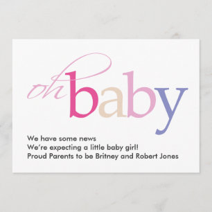 ¡Oh bebé! Invitación del embarazo