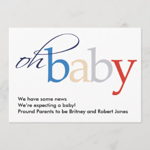 ¡Oh bebé! Invitación del embarazo