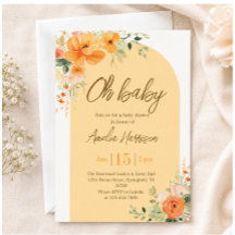 ¡Oh bebé! Invitación elegante de baby shower con d