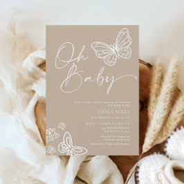 Oh bebé Invitación neutral Minimalista a Baby Show