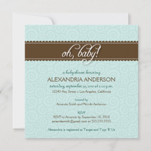 ¡Oh, bebé! Invitación rápida a Baby Shower (azul)