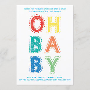 Oh bebé   Invitaciones a la ducha para bebés   Col