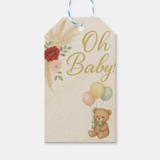 ¡Oh bebé! Oso de peluche y etiqueta de regalo de b