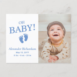 Oh bebé Personalizado azul foto niño anuncio de na
