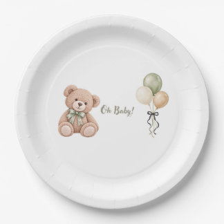 ¡Oh bebé! Platos de papel para baby shower de osit