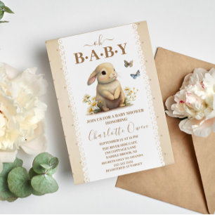 Oh Bebé Sweet Bunny Invitación Baby Shower