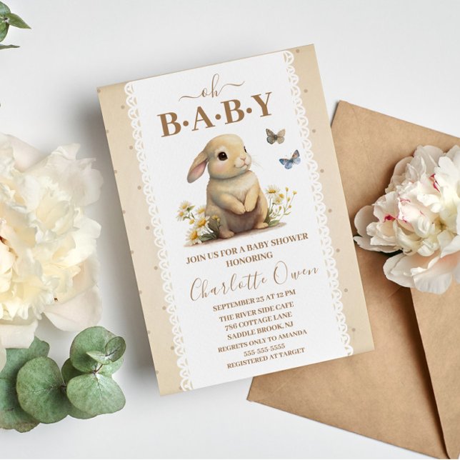 Oh Bebé Sweet Bunny Invitación Baby Shower (Subido por el creador)
