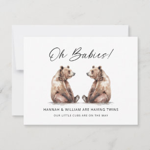 Oh Bebés Gemelos Cachorros de Oso Anuncio de Embar
