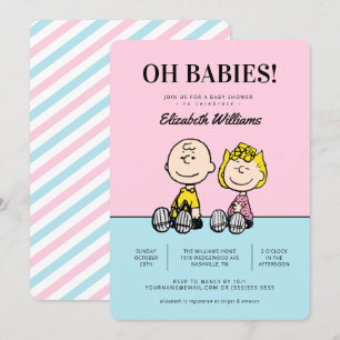 ¡Oh bebés! Invitación a Baby Shower de los gemelos