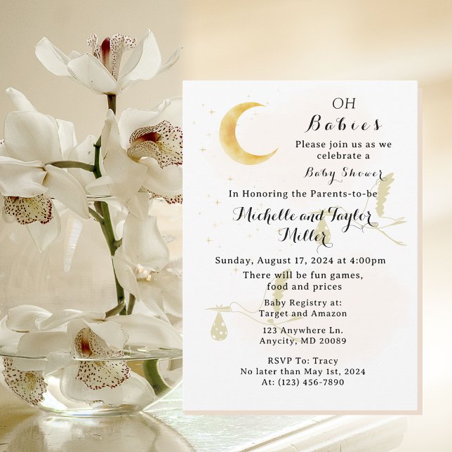 Oh bebés Invitación de Baby Shower de gemelos neut (Subido por el creador)