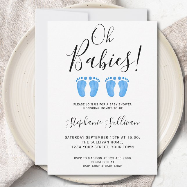 Oh bebés Invitación de Baby Shower para niños geme (Subido por el creador)