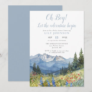 Oh Boy Aventura Comienza Montaña Invitación Baby S