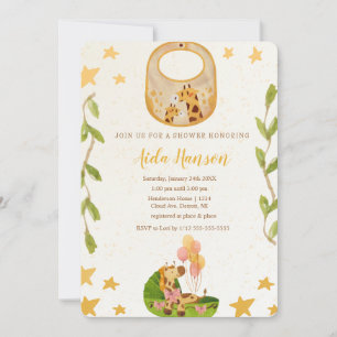 Oh Boy Baby Giraffe Invitación en Baby Shower