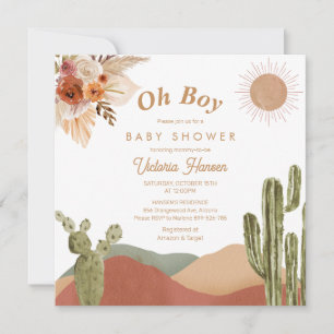 Oh Boy Baby Shower Southwes Desierto de Boho Cactu