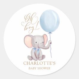 Oh Boy Blue Elephant Balloon Pegatina de Baby Show
