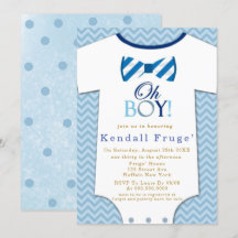Oh Boy Bow Tie Bodysuit Invitaciones a Ducha para 