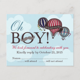 Oh Boy lil man globo aerostático tarjeta RSVP