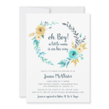 oh Boy Little Man Baby Shower oscura invitación ve
