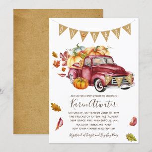 Oh Boy Little Pumpkin Fall Invitación de Baby Show