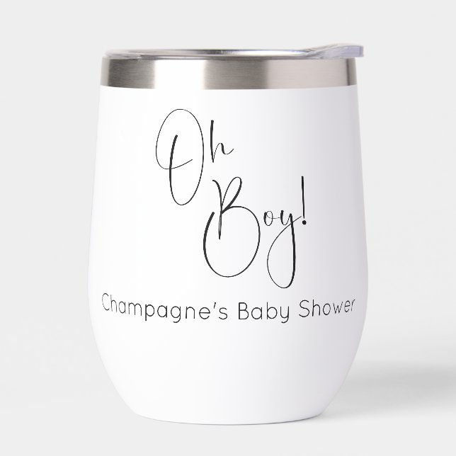 Oh Boy Modern Script Baby Shower (Izquierdo)