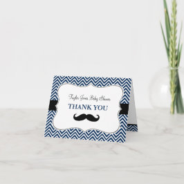 Oh Boy Mustache Baby Shower Gracias Tarjeta