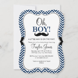 Oh Boy Mustache Invitación Baby Shower / Armada