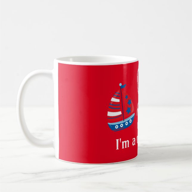 Oh Boy Nautical Nuevo MOM taza de café (Izquierda)