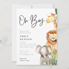 Oh Boy Safari Invitación a Baby Shower